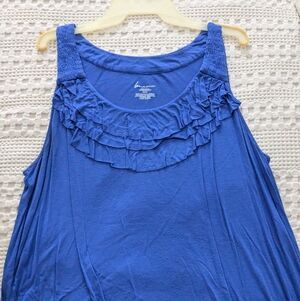 Lane Bryant Royal Blue Ruffle Tank Top